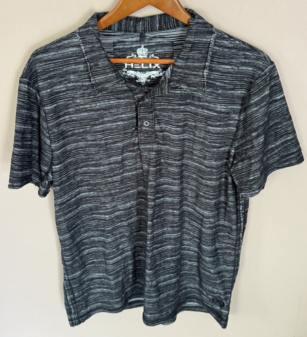 Helix Polo Shirt Men's Size XL Short Sleeve Dark Gray